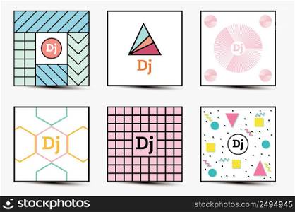 Set of Backgrounds with Modern Geometric Design. Template for Covers, Placards, Posters, Flyers and Banner Designs. Vector illustration.