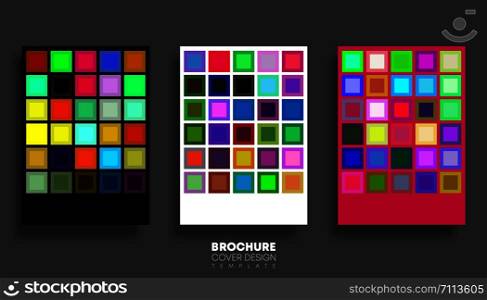 Set of backgrounds with multicolored squares design for flyer, poster, brochure cover, typography or other printing products. Vector illustration.. Set of backgrounds with multicolored squares design for flyer, poster, brochure cover, typography or other printing products