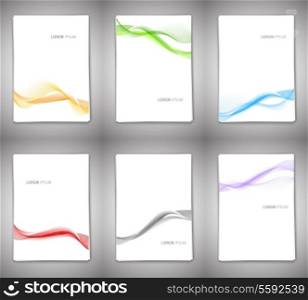 Set of backgrounds with wavy lines