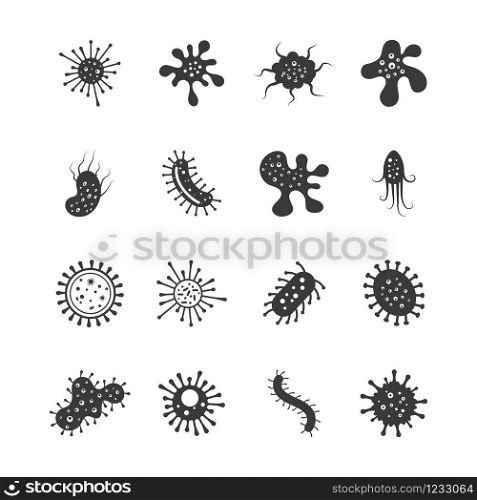 Set of Bacteria vector illustration icon template design