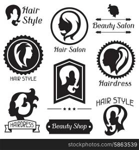 Set of badges and emblems for beauty or hairdressing salon. Set of badges and emblems for beauty or hairdressing salon.