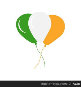 Set of balloons in the colors of the Irish flag isolated on white background, illustration. - Vector. Illustration Irish colorful balloons for St. Patrick&rsquo;s Day - vector - Vector