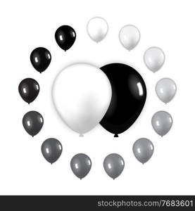 set of balloons in various shades of gray from white to black. vector illustration. EPS10. set of balloons in various shades of gray from white to black. vector illustration