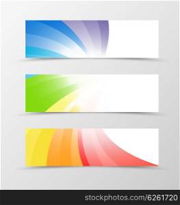 Set of banner design. Set of banner design. Banner for header. Design of banner in rainbow style. Rainbow banner design