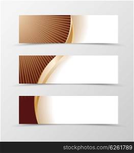 Set of banner design.. Set of banner design. Banner for header. Design of banner in chocolate style with gold wave