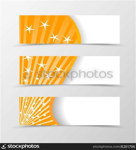 Set of banner design.. Set of banner design. Banner for header. Design of banner in orange color with stars