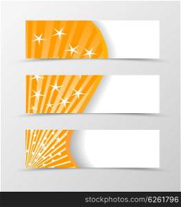Set of banner design.. Set of banner design. Banner for header. Design of banner in orange color with stars