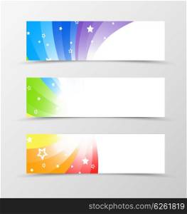 Set of banner design. Set of banner design. Banner for header. Design of banner in rainbow style. Rainbow banner design with star
