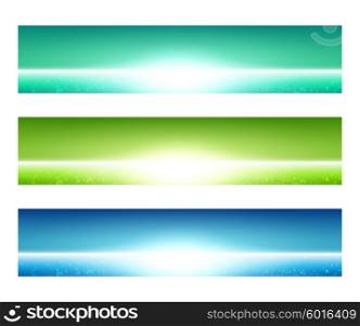Set of banner. Set of light effect banners in different colors technology illustration