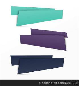 Set of banners. Set of banners vector design origami paper graphic vector illustration