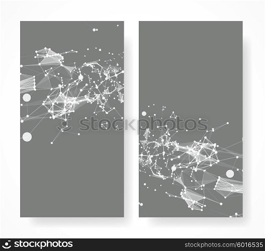 Set of banners. Set of banners with polygonal pattern vector illustration