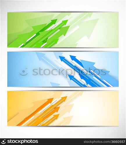Set of banners with arrows. Abstract illustration