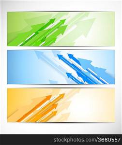 Set of banners with arrows. Abstract illustration