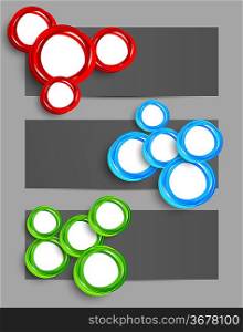 Set of banners with circles. Abstract illustration