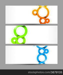Set of banners with circles. Abstract illustration