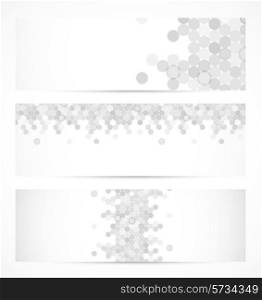 Set of banners with cray circles pattern