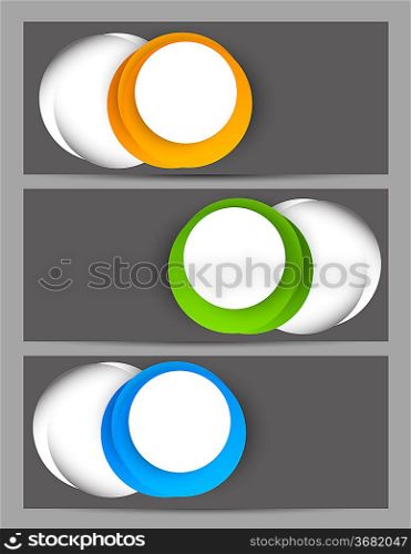 Set of banners with cut out circles