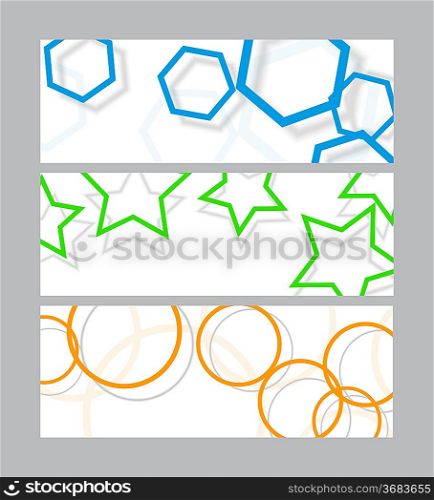 Set of banners with elements. Abstract illustration