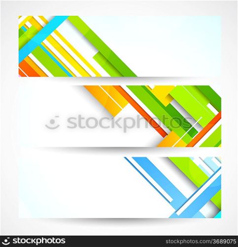 Set of banners with lines. Abstract colorful illustration