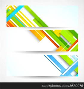 Set of banners with lines. Abstract colorful illustration