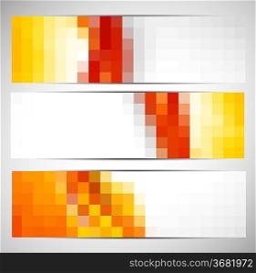 Set of banners with squares. Abstract illustration