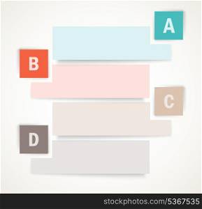 Set of banners with squares. Infographic design with alphabet