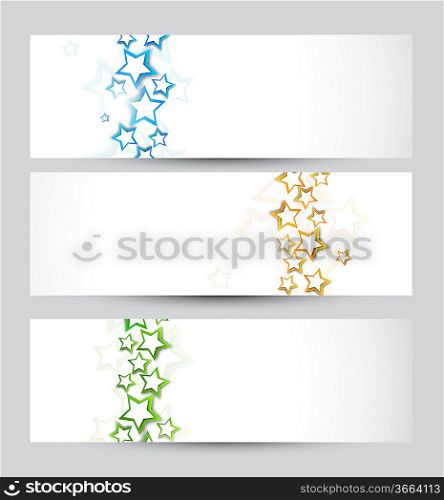 Set of banners with stars. Abstract illustration
