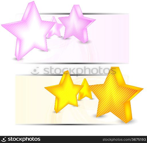 Set of banners with stars and lines
