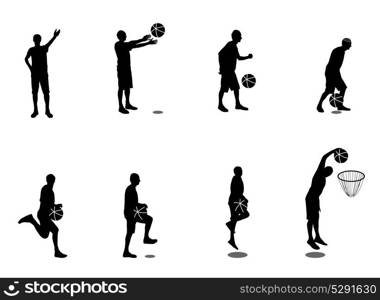 Set of Basketball Players Vector Illustration. EPS10. Set of Basketball Players Vector Illustration