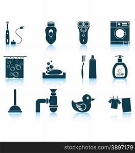 Set of bathroom icons. EPS 10 vector illustration without transparency.