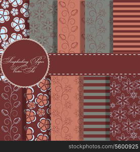 set of beaautiful vector paper for scrapbook