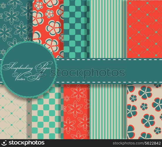 set of beaautiful vector paper for scrapbook