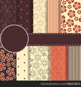 set of beaautiful vector red and blue paper for scrapbook