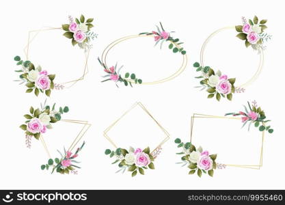 Set of beautiful floral frames