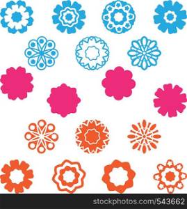Set of beautiful flower vector icon.