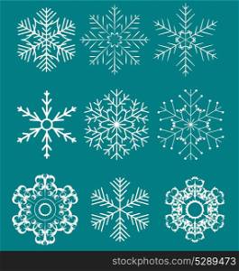 Set of beautiful snowflakes vector illustration