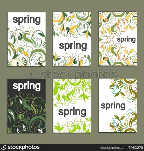 Set of beautiful spring prints for design.. Set of beautiful spring prints for design