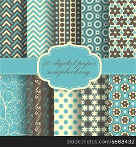 Set of Beautiful Vector Paper For Scrapbook.(can be repeated and scaled in any size)