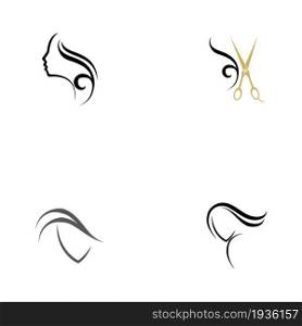 set of beauty haircut salon logo vector illustration design