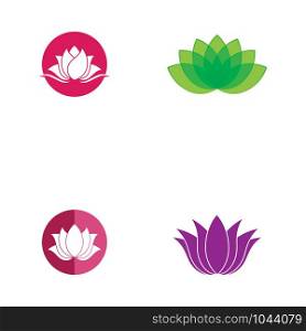 set of beauty vector Lotus flowers design logo template icon