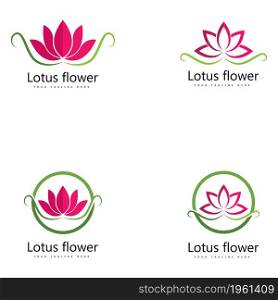 Set Of Beauty Vector lotus flowers design logo Template icon