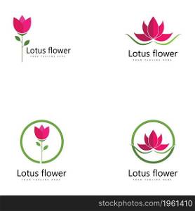 Set Of Beauty Vector lotus flowers design logo Template icon