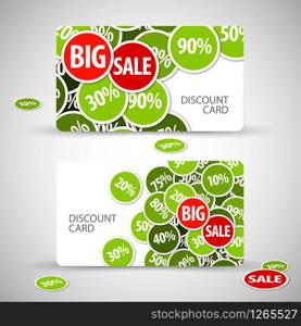 Set of big discount cards - with place for your text
