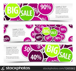 Set of big sale horizontal banners - with place for your text