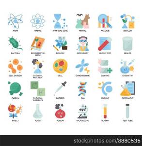 Set of Biochemistry thin line icons for any web and app project.