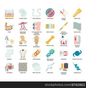 Set of Biomaterials thin line icons for any web and app project.