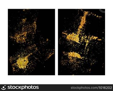 Set of Black and Gold Design Templates for Brochures, Flyers, Logo, Banners. Vector Abstract Modern Background. Set of Black and Gold Design Templates for Brochures, Flyers, Logo, Banners. Abstract Modern Background. Vector