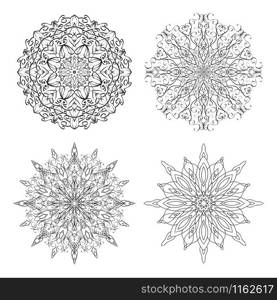 Set of black and white openwork snowflakes for your creativity. Set openwork snowflakes for your creativity
