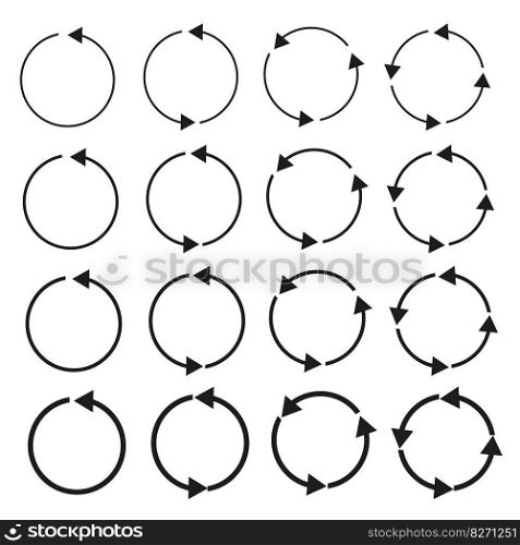 Set of black circle vector arrows. Vector Icons. Vector illustration. EPS 10.. Set of black circle vector arrows. Vector Icons. Vector illustration.