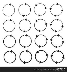 Set of black circle vector arrows. Vector Icons. Vector illustration. EPS 10.. Set of black circle vector arrows. Vector Icons. Vector illustration.